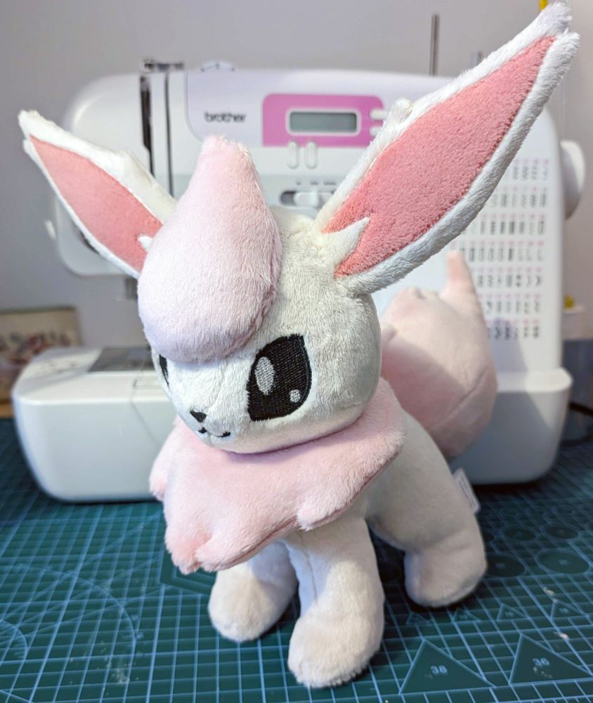 Cream and light pink homemade flareon plush #plushart #plush