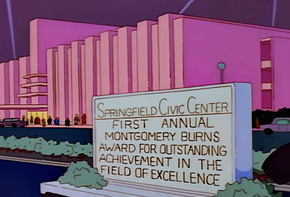 Springfield Civic Center hosts the First Annual Montgomery Burns Award For Outstanding Achievement in the Field of Excellence 