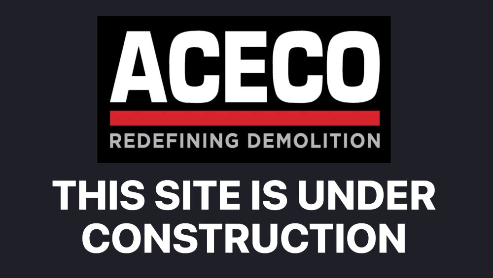 it's a graphic that says ACECO: REDEFINING DEMOTION (in all capital letters) over a text that says "THIS SITE IS UNDER CONSTRUCTION" in all white capital letters on a black background. that's the entire website