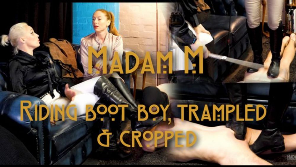 Riding Boot Boy, punished, whipped, cropped, and harshly trampled, featuring Miss Ruby Marks | Clips4sale