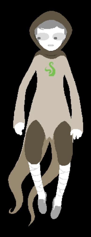 The Maid of Life outfit, a grey robe with a green plant symbol on the chest.