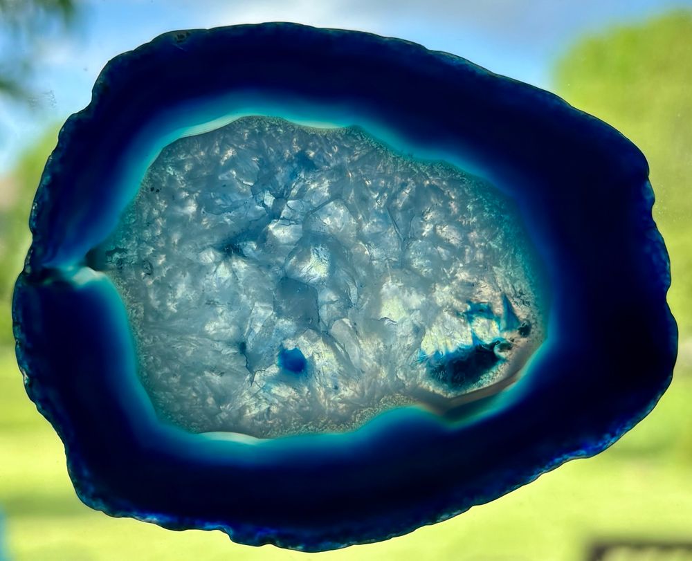 A cross section of a geode from Arizona near the Grand Canyon. 