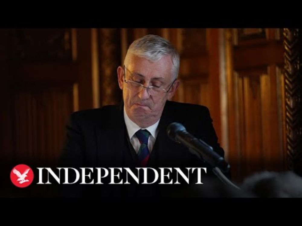 Sir Lindsay Hoyle breaks down in tears as he gives speech recalling daughter's suicide