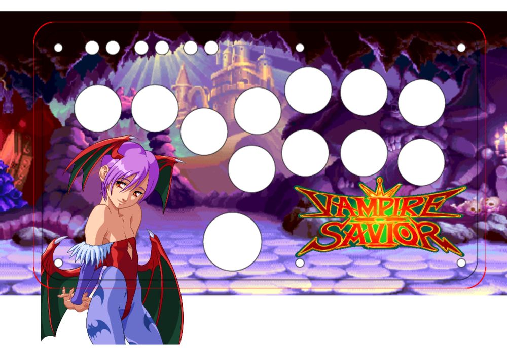Ugly leverless art design featuring Lilith from Darkstalkers/Vampire Savior