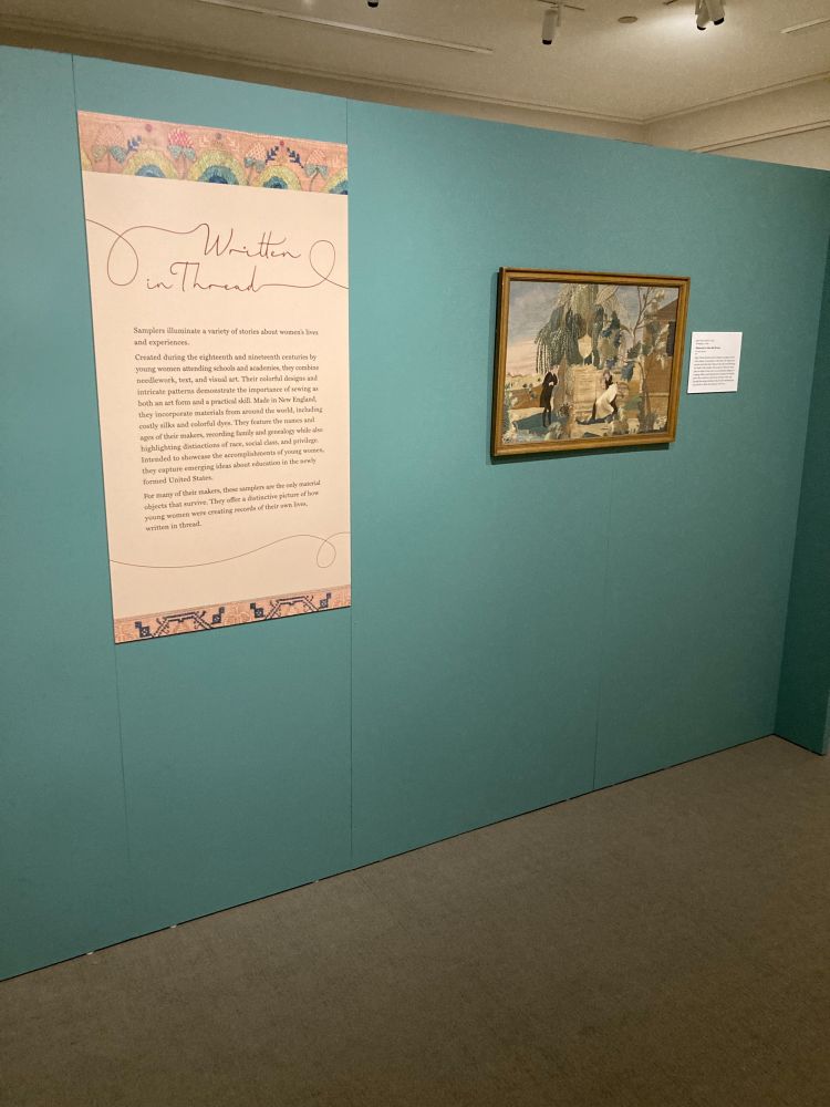 Image of Concord Museum gallery featuring "Interwoven" special exhibition