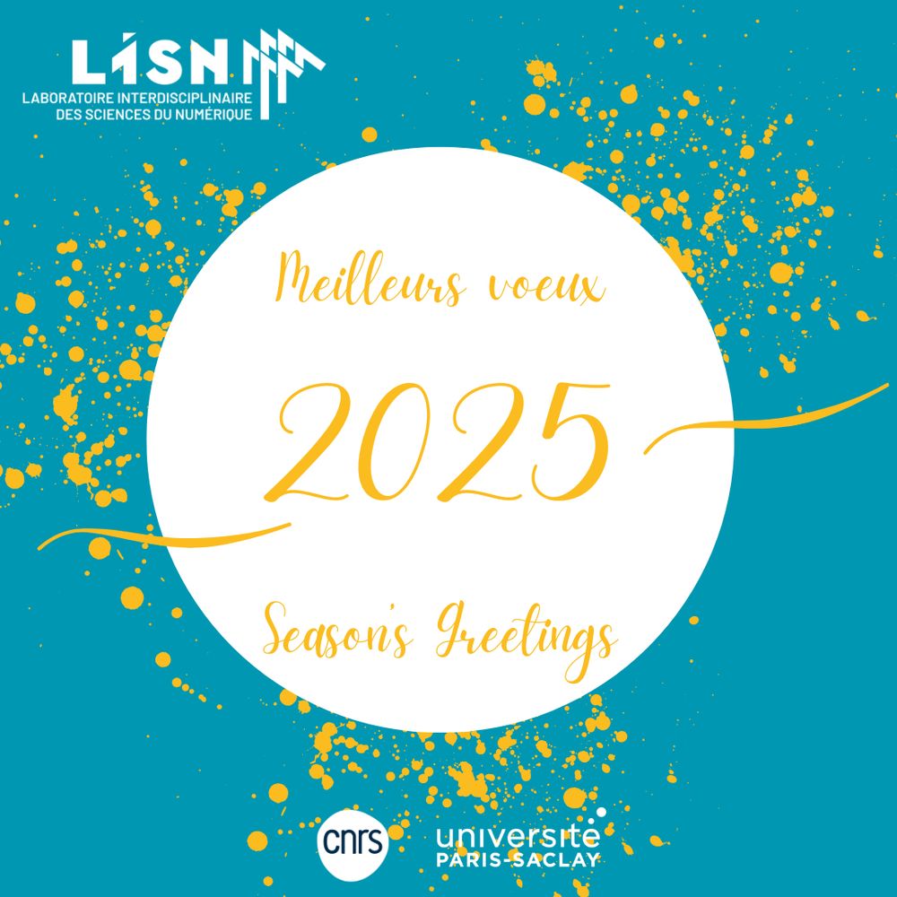 Carte de voeux 2025 du LISN avec confettis et serpentins