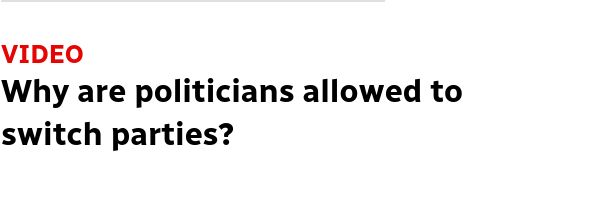 A link to a news video titled, "Why are politicians allowed to switch parties?"