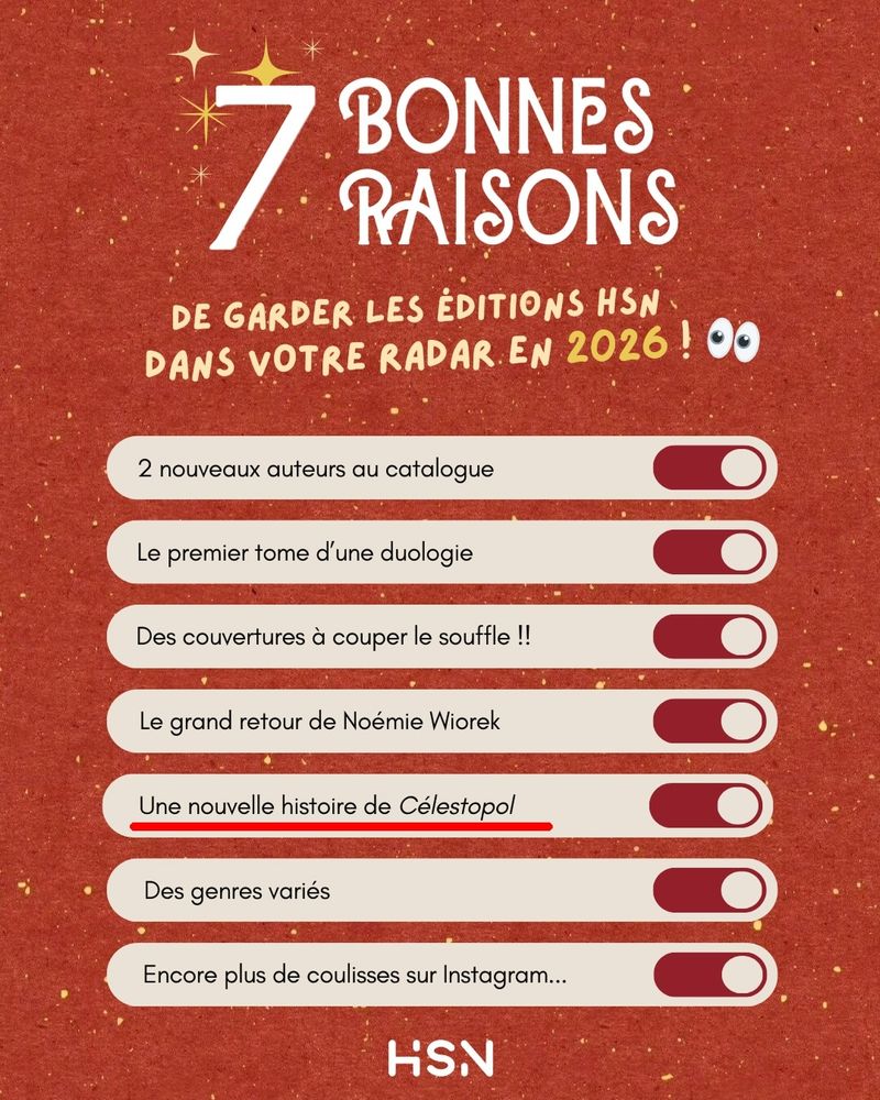 Quelques infos sur le programme 2026 des éditions de L'Homme Sans Nom, avec du Célestopol dedans. 