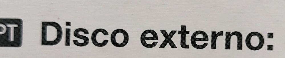 A text saying 'disco externo'