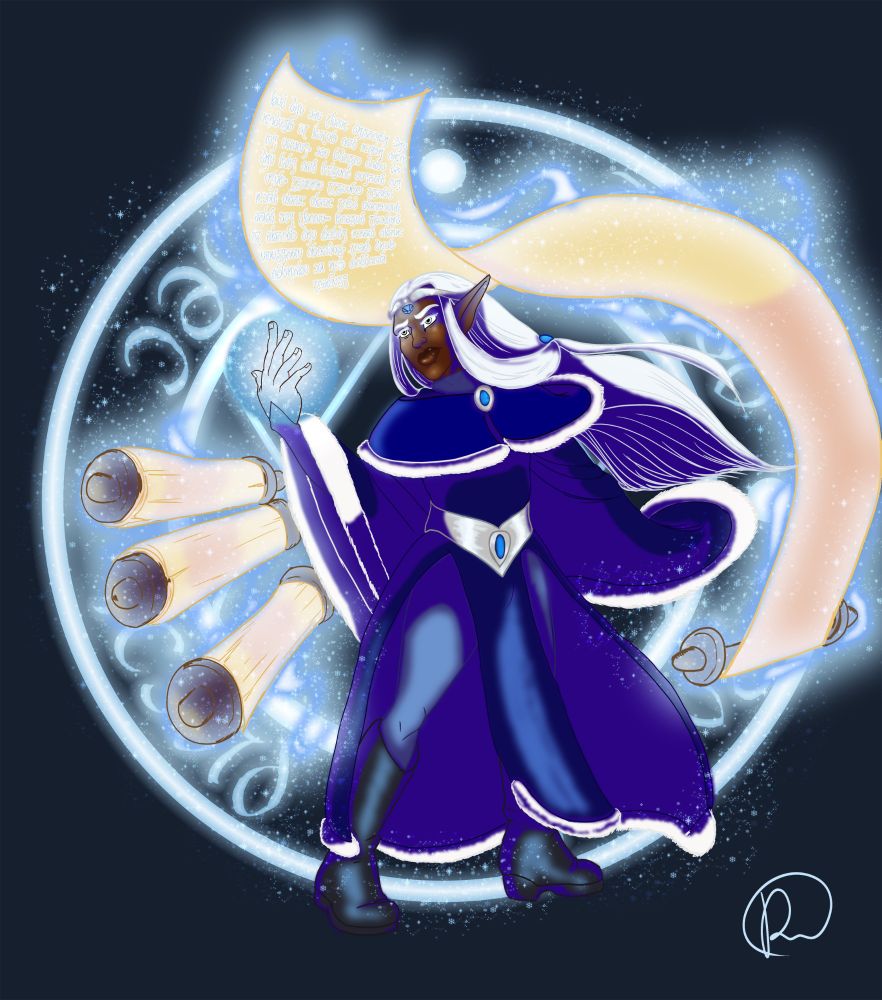 Atlas, Winter Eladrin, Order of Scribes Wizard!
My DnD OC
