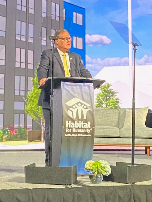 Lieutenant Governor Denny Heck speaking at the Habitat for Humanity Beyond the Build 2025 Event