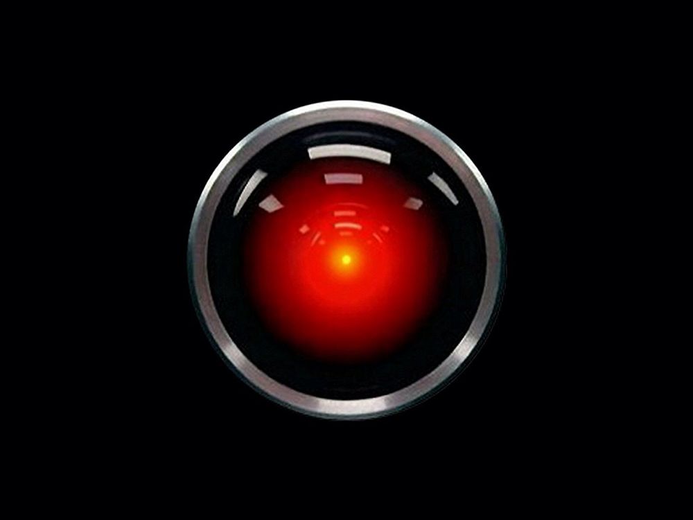 HAL 9000 (camera emitting red light like an eye) from the movie 2001: A Space Odyssey