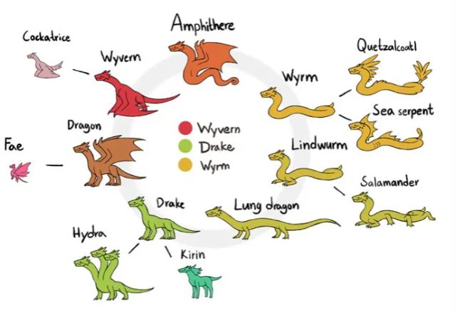 Dragon Family Tree Flowchart. Source unknown.