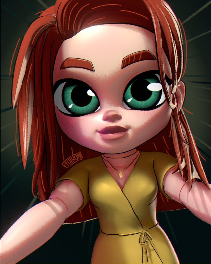 A portrait fanart of Atom Eve from the animated series Invincible.