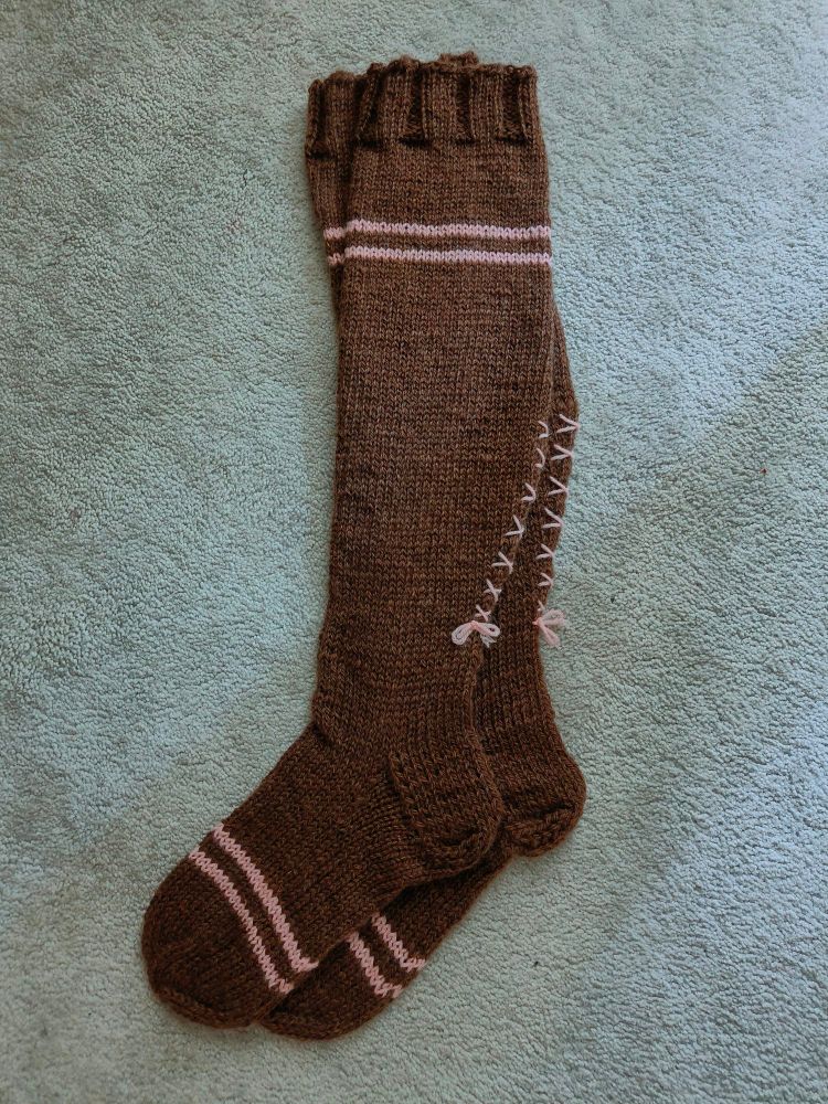 Brown knee-high socks