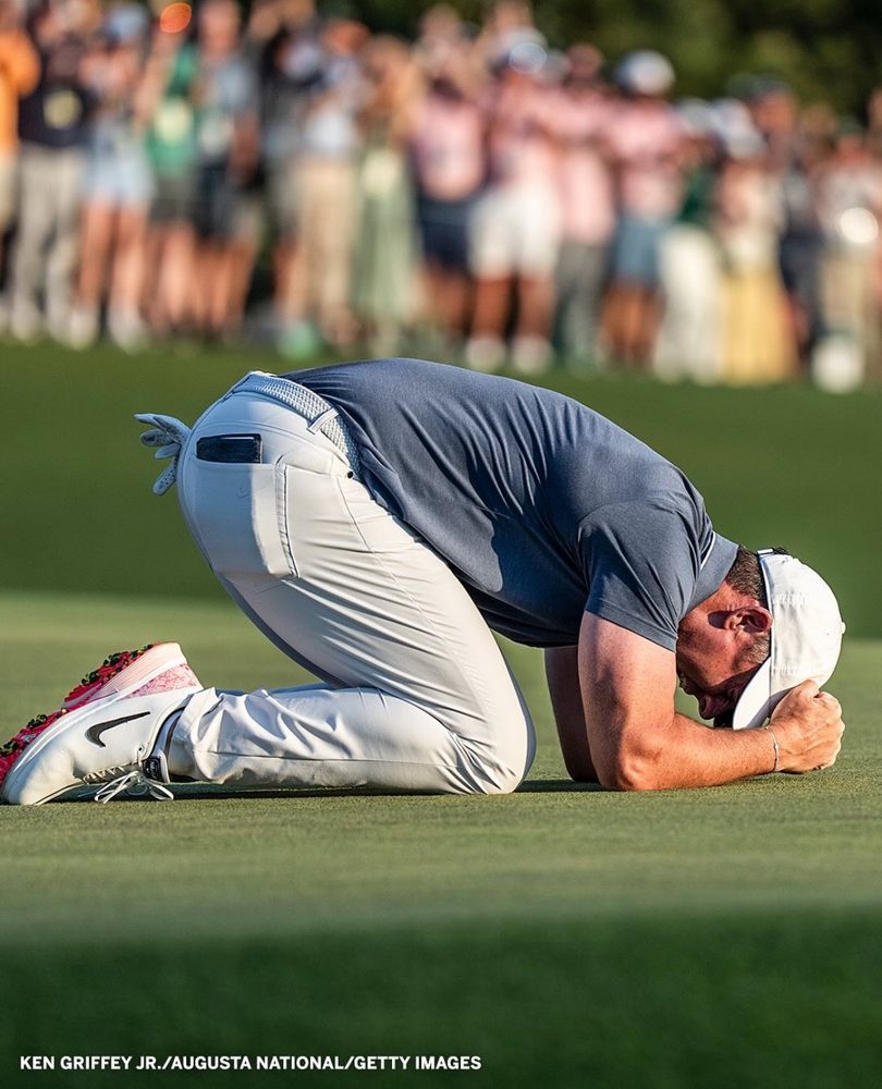 Ken Griffey’s picture of Rory McIlroy collapsing after finally winning The Masters