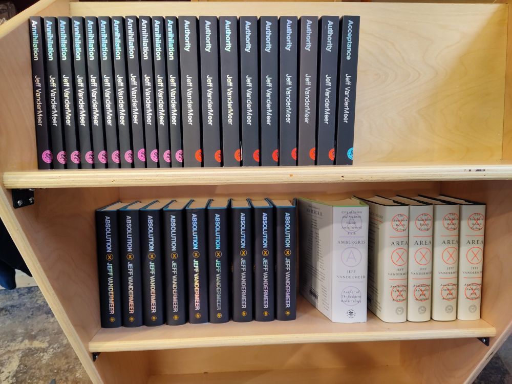 Rows of Area X hardcovers and more