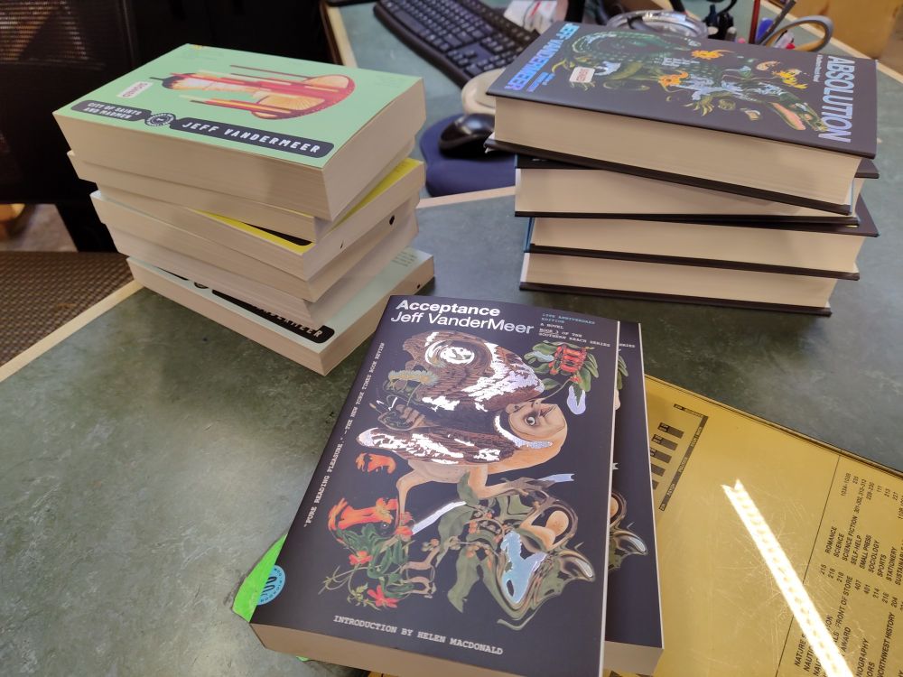 Stacks of City of Saints and the Southern Reach series.