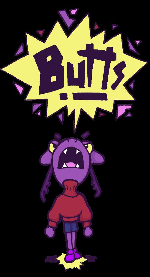 The original "Knows a Curse Word" which is pretty stiff and the line work is pretty simple.