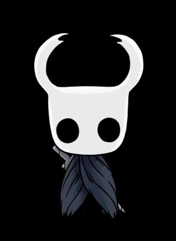 Knight do hollow knight 

É apenas um carinha com uma carapaça branca com dois chifres, olhos pretos arredondados. Ele tem uma capa meio surrada e uma espadinha nas costas