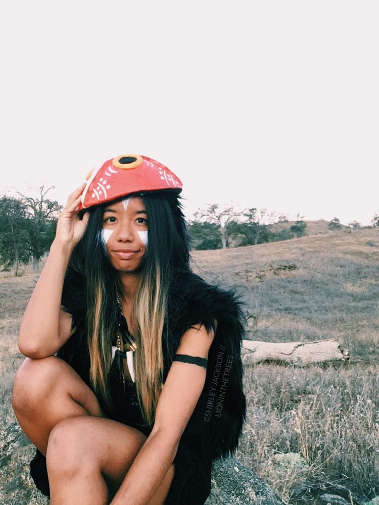 Selfie of me in my incredible DIY San from Princess Mononoke outfit