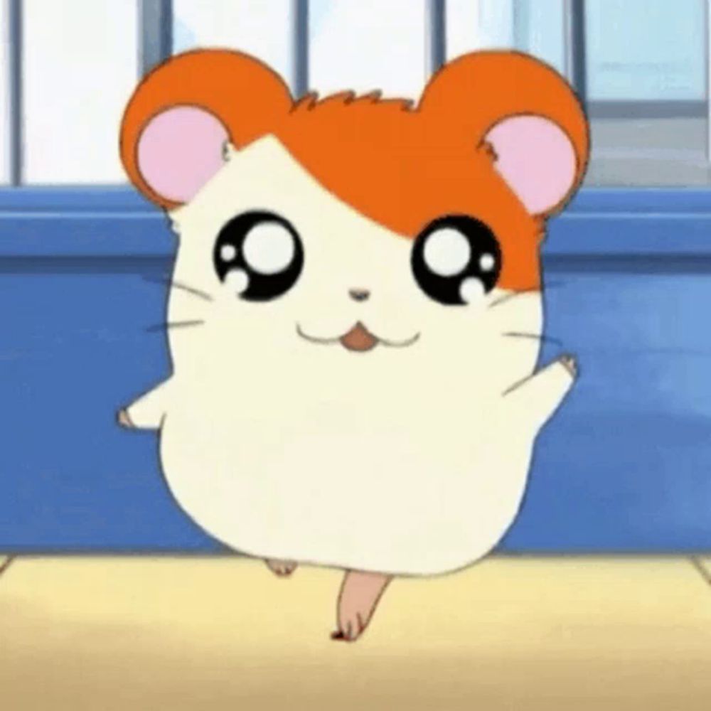 a hamster from a cartoon is standing on one leg .