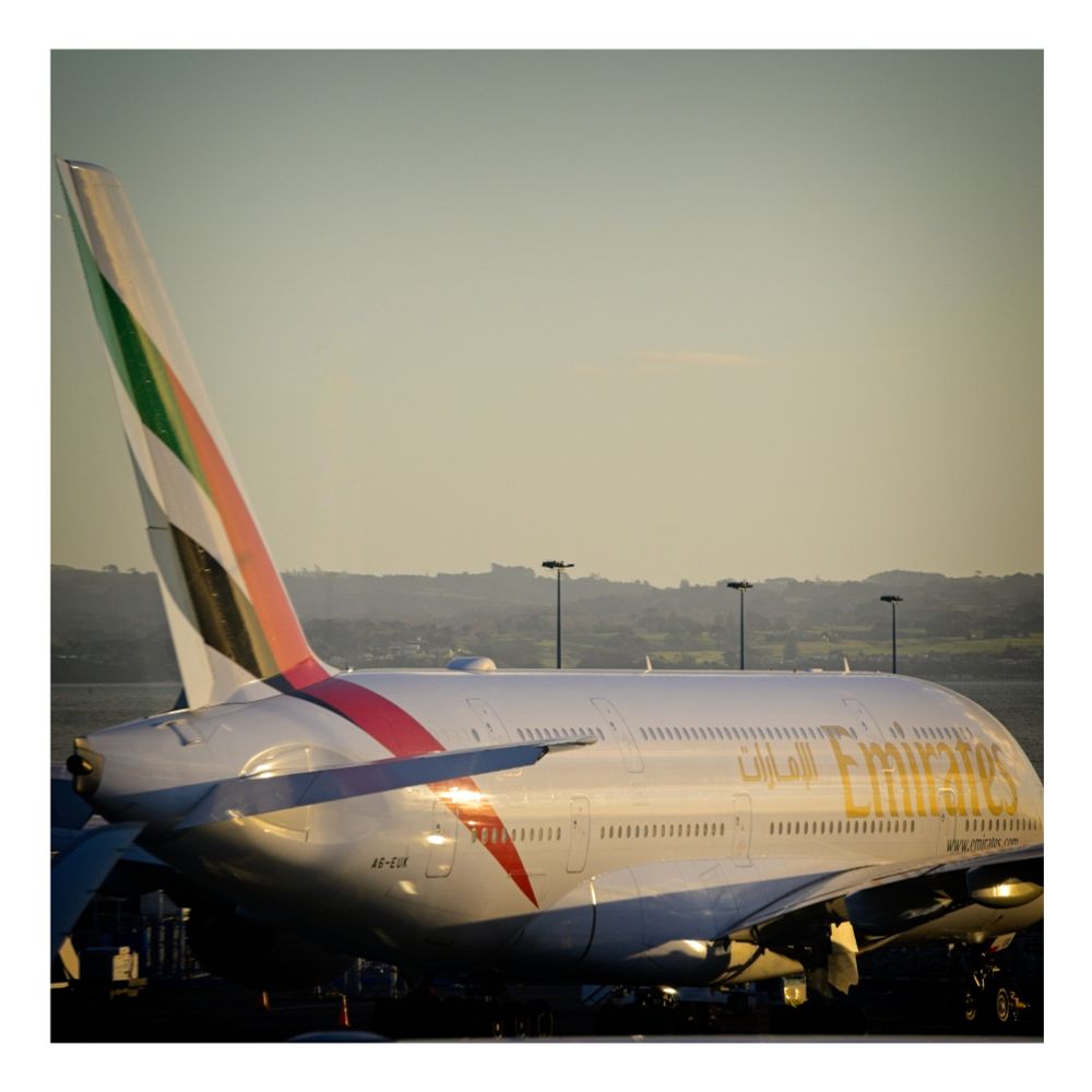 An Emirates plane awaits its passengers