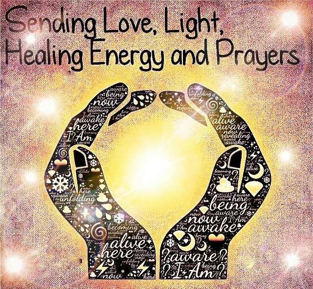 Image saying Sending love, light, healing energy and prayers