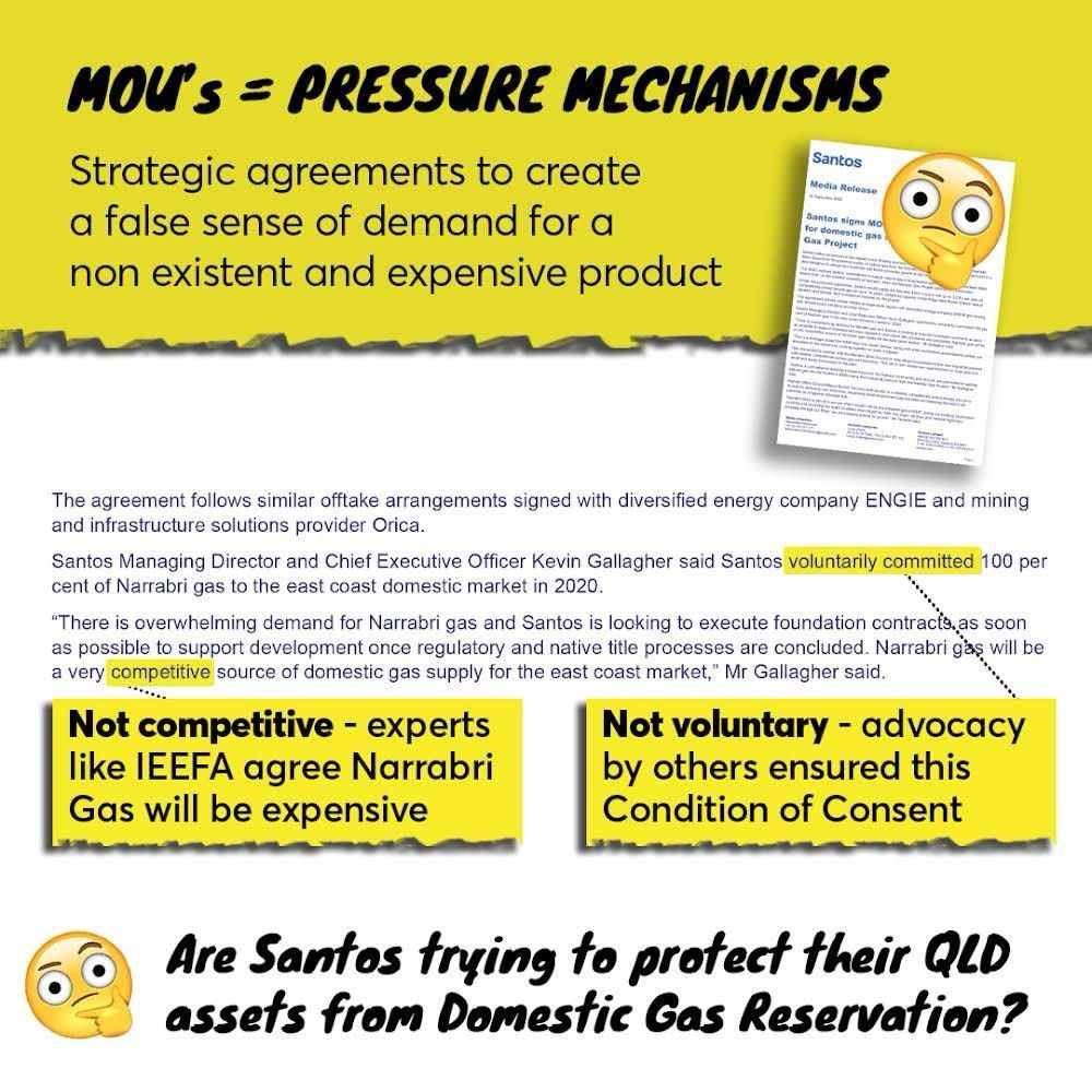 A set of five graphics Decoding the last Santos Media Release