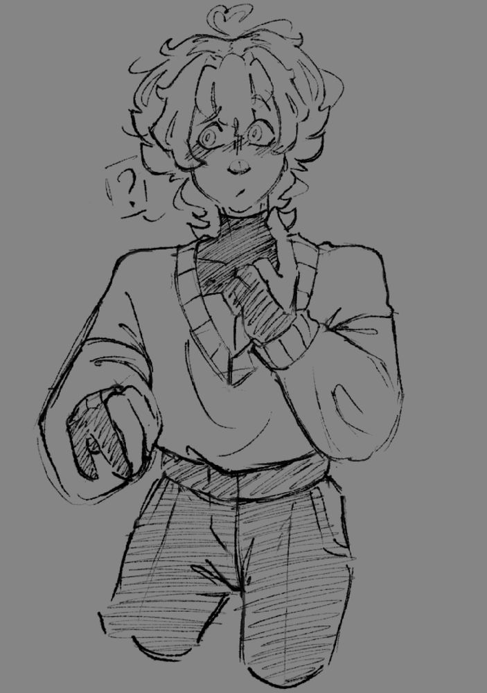 This is Salem and I totally didn’t give him religious trauma! We will ignore the lack of legs, I didn’t feel like drawing a full body at the time. Maybe a different day?