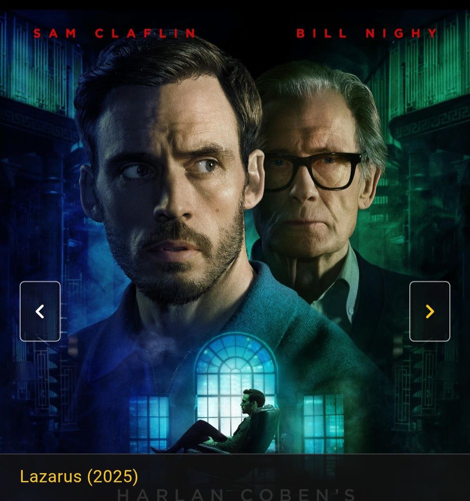 Titelscherm van de serie Lazarus waar 2 mannen op staan.