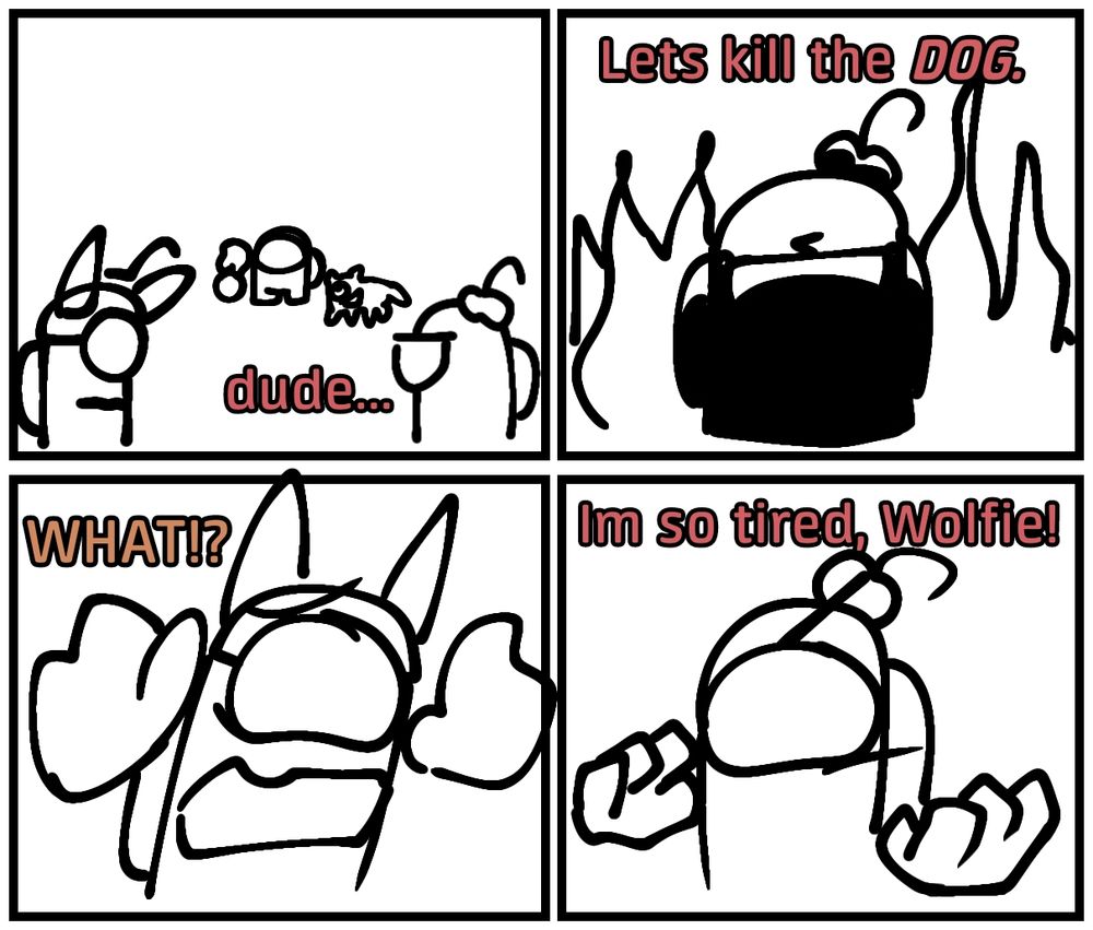 Cherry (the character on the right) asking Wolfie (the one on the left) to kill the dog