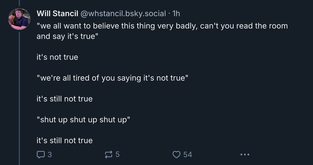 Will Stancil repeating over and over that "not true"