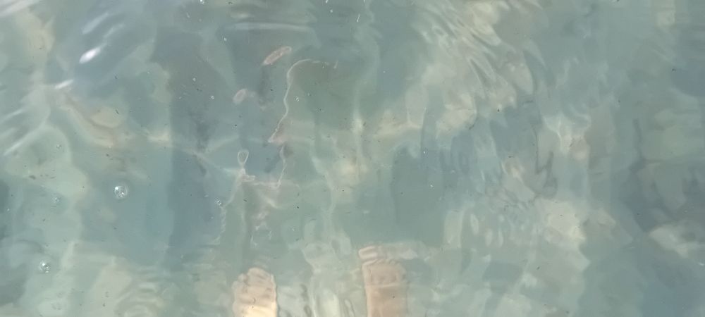 Una foto che dovrebbe essere dei miei piedi in acqua.