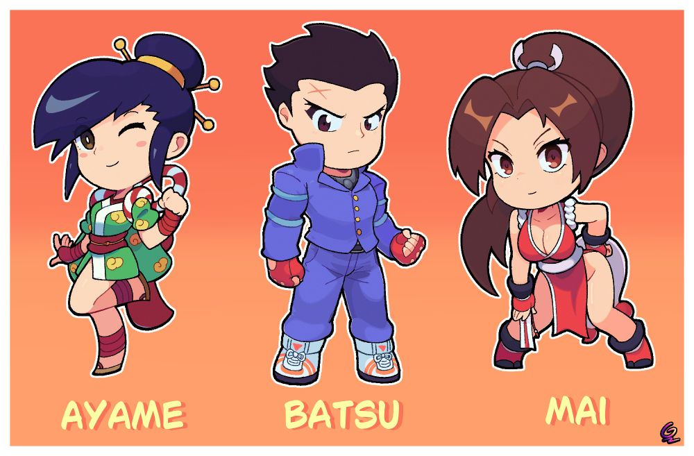 Ayame - Power Stone
Batsu - Project Justice
Mai Shiranui - SNK