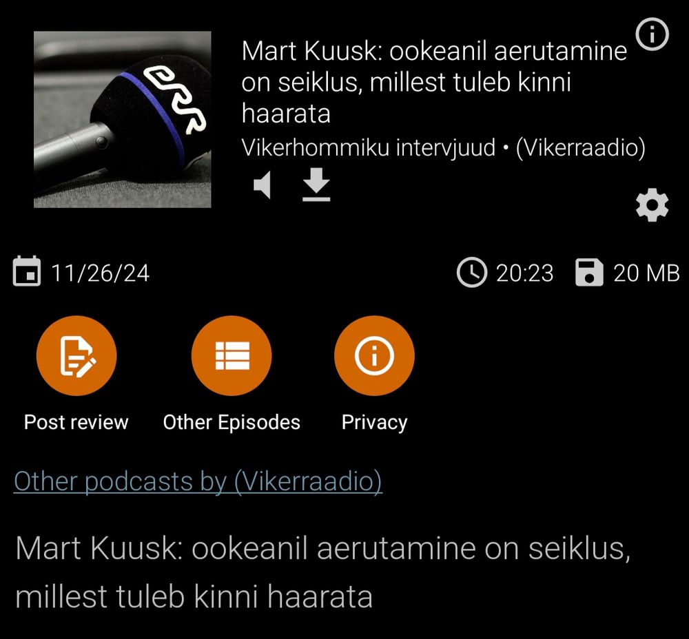 "Ookeanil aerutamine on seiklus, millest tuleb kinni hakata"