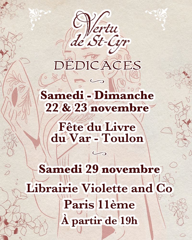 22-23 novembre Fête du Livre du Var à Toulon, 29 novembre librairie Violette and Co à partir de 19h