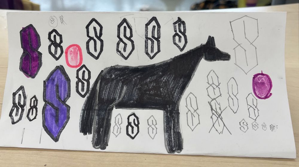 a bunch of cool S’s either a nice drawing of a horse 