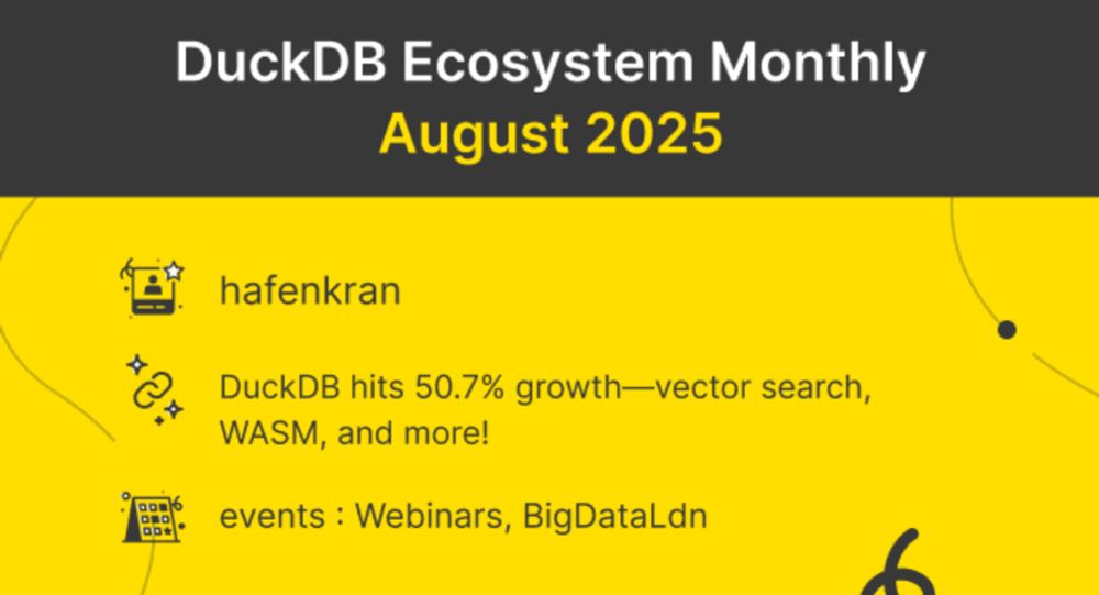 DuckDB Ecosystem: August 2025 - MotherDuck Blog