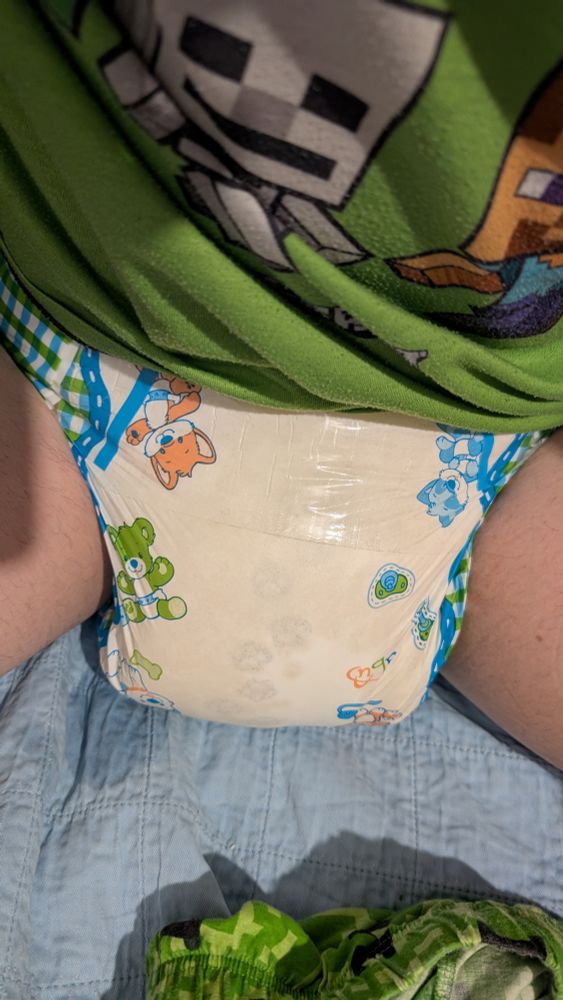 "Sits up in bed and looks down at wet spot on bed sheets". Emm well fine maybe I should have changed last night.