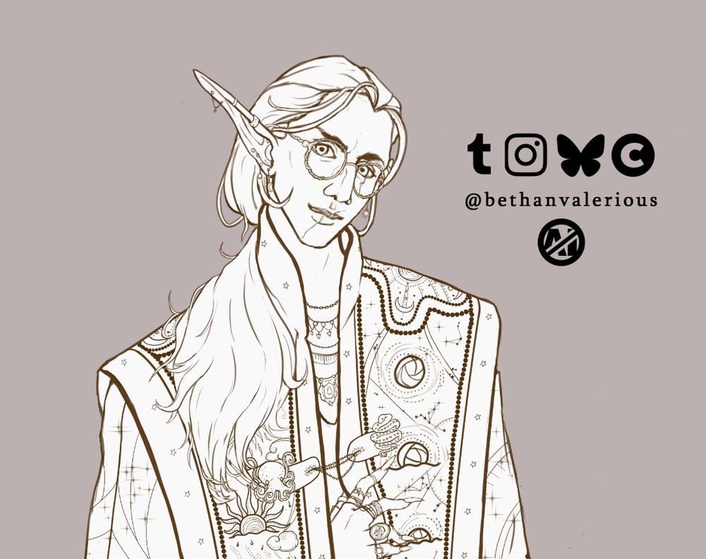 Closeup of the elven woman, her head is tilted a little and has a cocky smile.