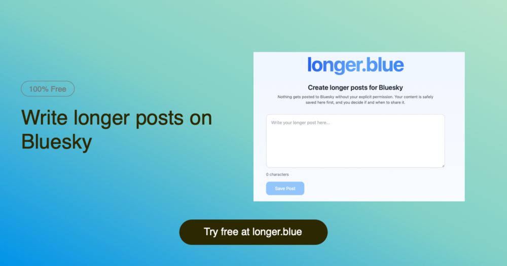 Create your own extended posts and share them seamlessly on Bluesky.