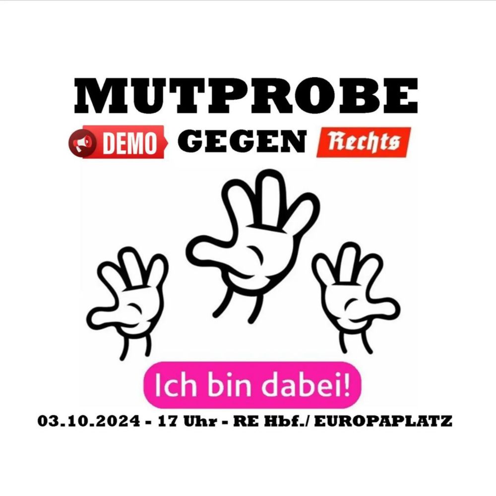 Demo gegen Rechts in Recklinghausen, Nordrhein-Westfalen » Mutprobe - Demo gegen Rechts!