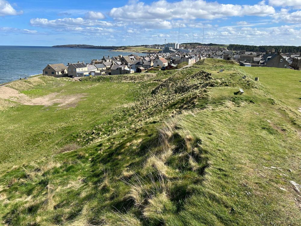 One of the surviving ramparts of Burghead Fort - a Pictish promontory fort in Moray. 