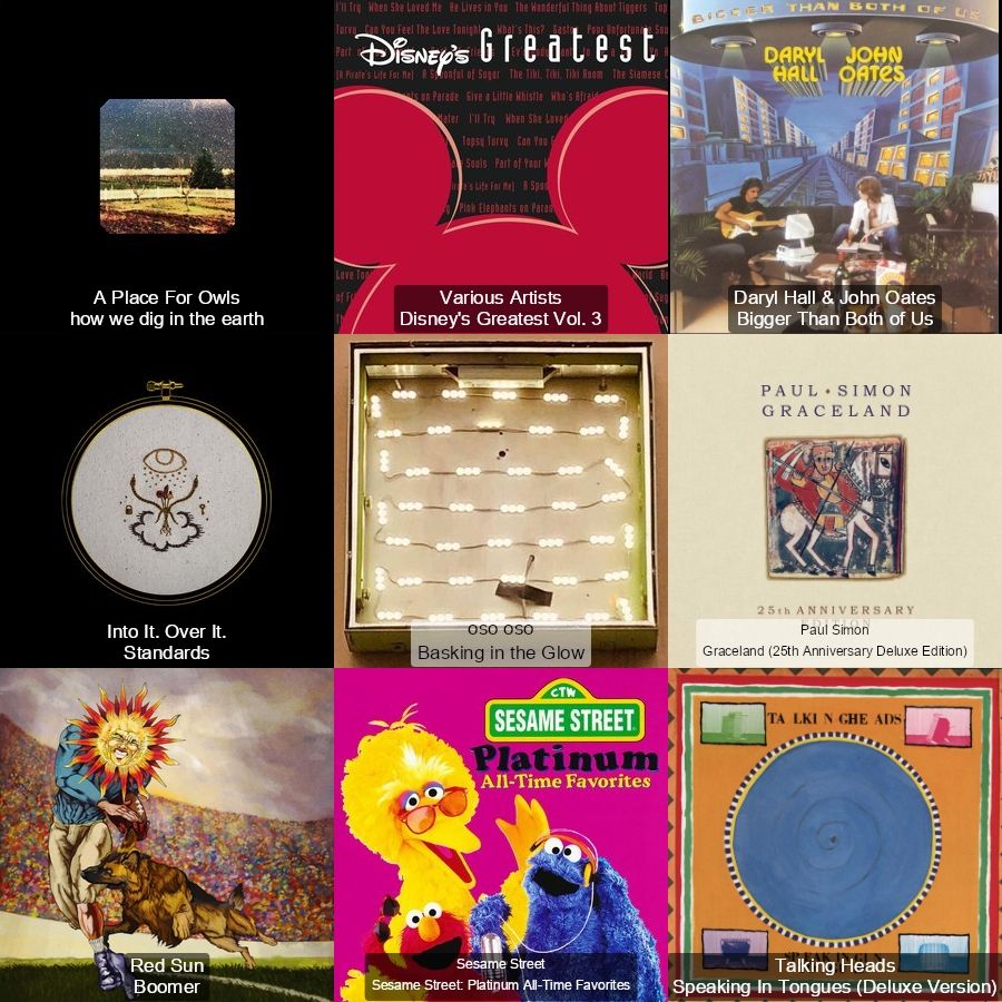 album covers for music that @bunkerton has listened to this week.