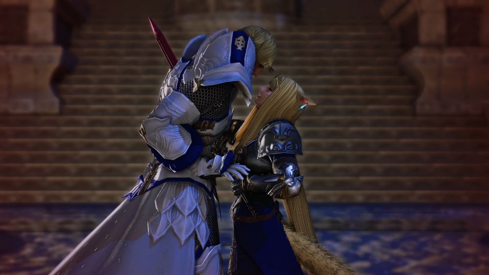 Eavan lifts Ser Zephirin above her head with one hand while plunging her sword through his heart with the other. Her eyes are glowing with righteous indignation, while his are widened in fear.