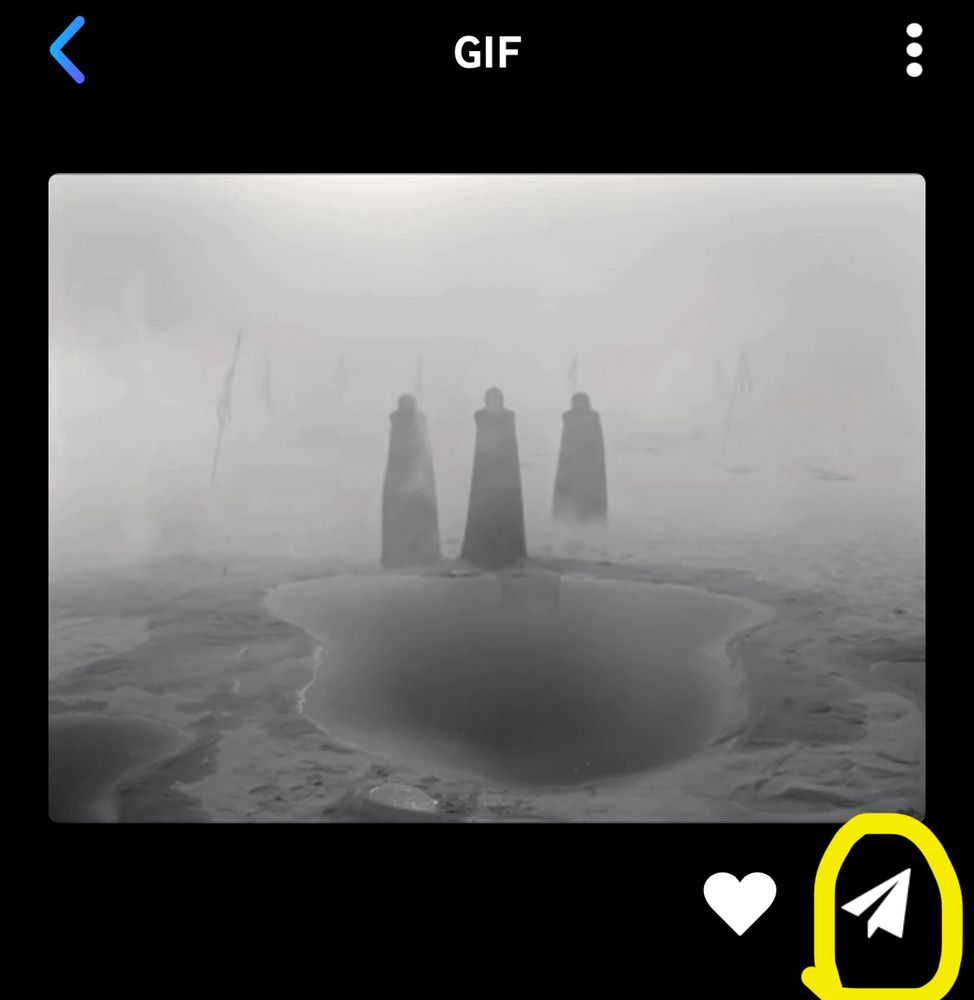 GIPHY gif from Joel Coen’s adaptation of MACBETH, with little “airplane” icon button circled