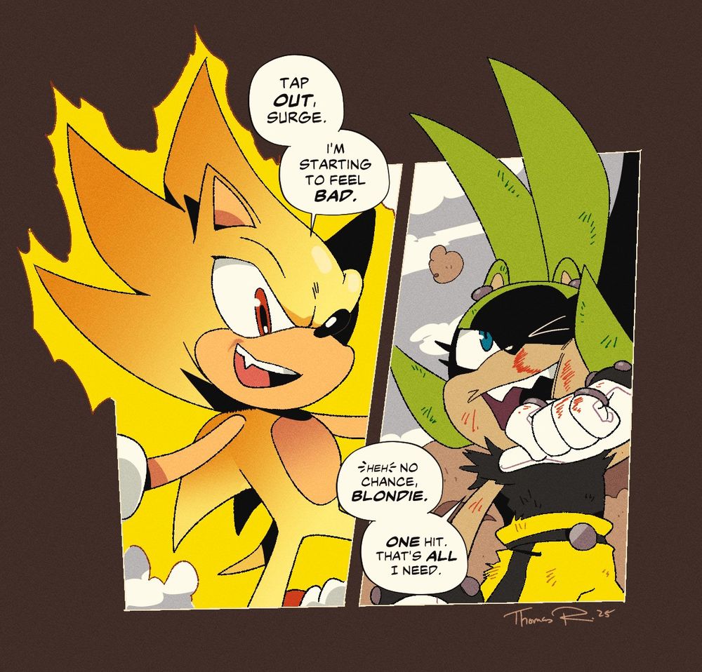 Surge sparring with Super Sonic.  She's wild.