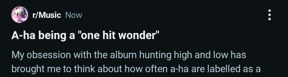 Reddit screenshot from r/music that said 