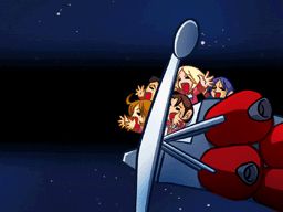 the launch from the end of 0079 with bright, kai, fraw, mirai, and sayla on it